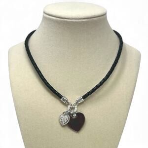 Calvin Klein NWT Leather Heart Charm Necklace
